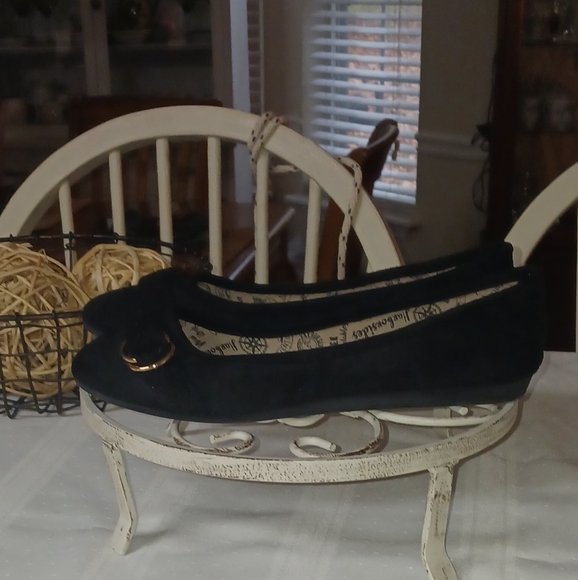 Harborsides Memory Foam Black Ballet Flats with Gold Hardware Size 7.5 - Picture 7 of 8